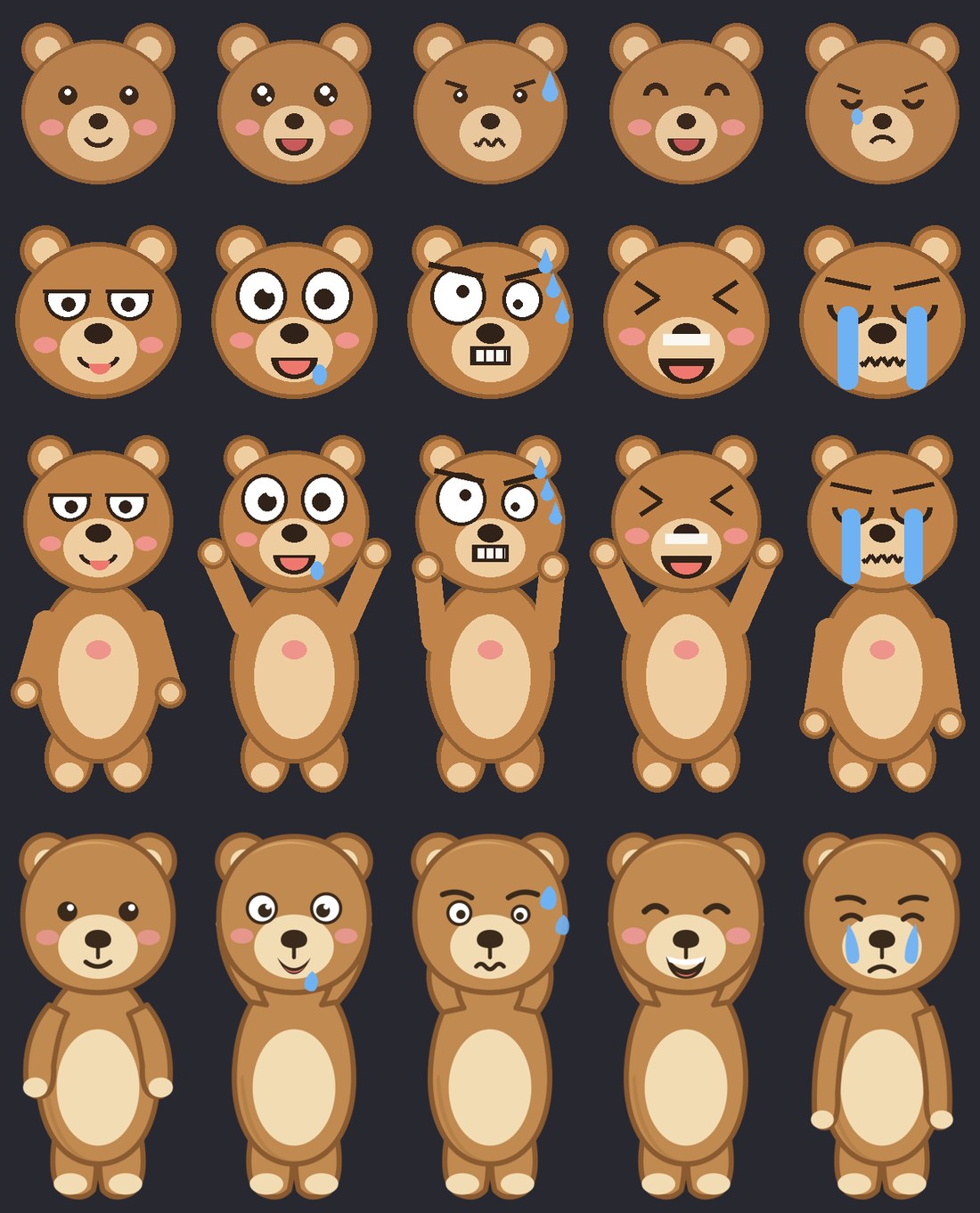 곰 4대의 진화 — 플랫 도형, 코믹 왕눈, 전신, SVG 곡선. 그리고 전부 탈락